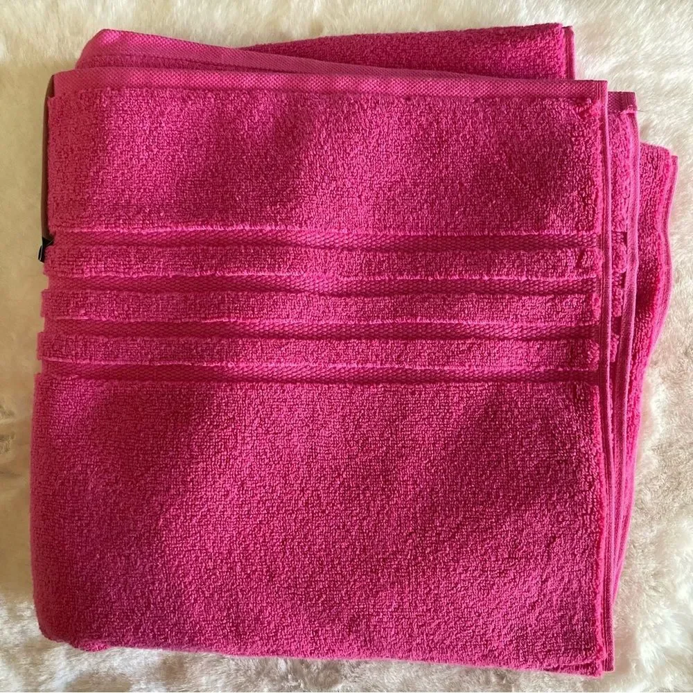 NWT Kate Spade Bath Towel Pink Magenta Terry Cotton